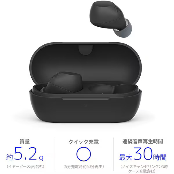 SONY wireless earphones noise cancelling Bluetooth DSEE black WF-C710N B