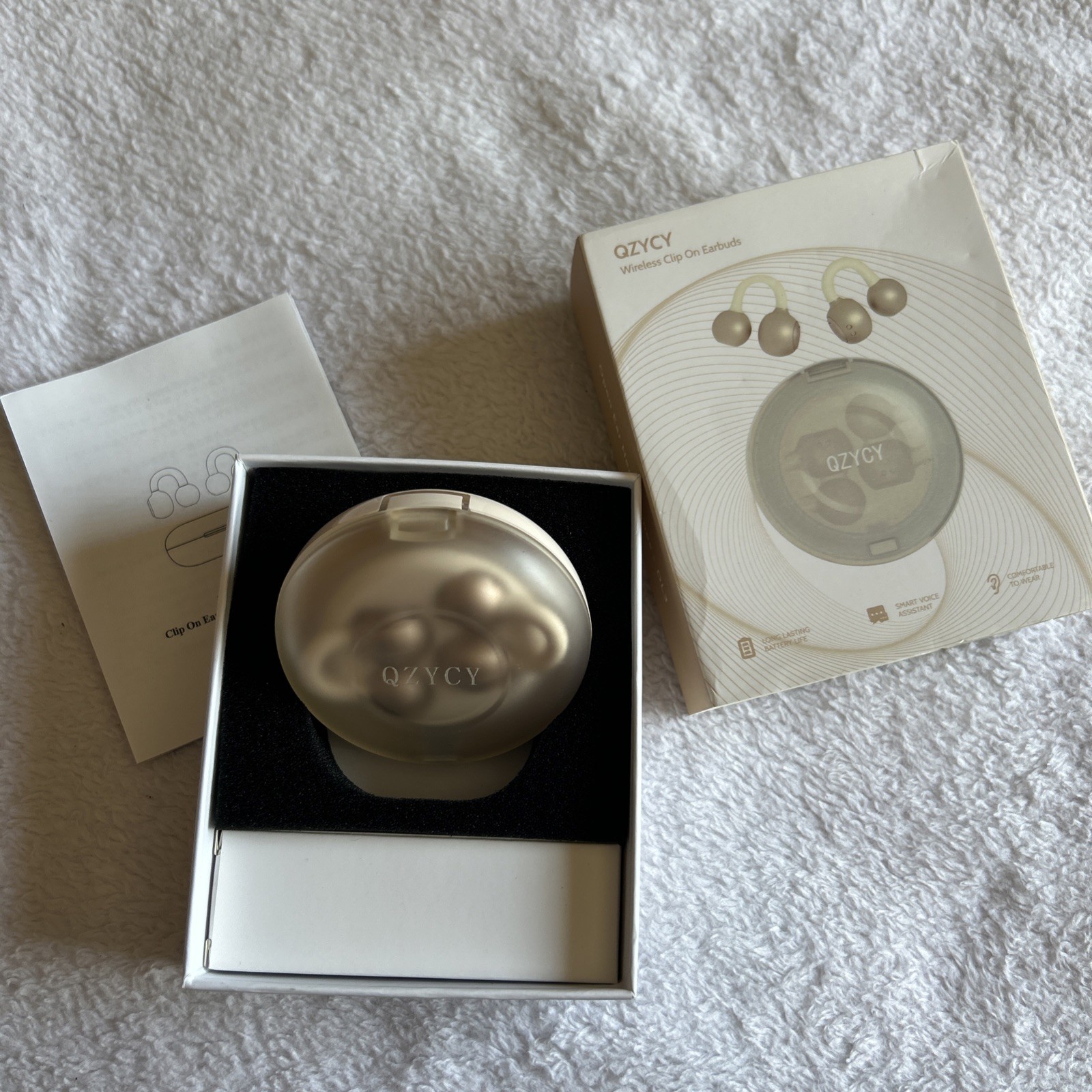 Clip On Earbuds Open Ear Headphones – No Hurt Ears, Wireless 5.4 Earphone Gold