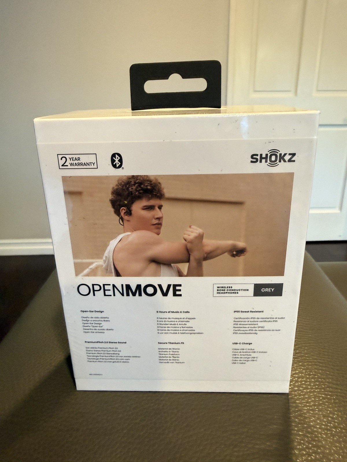 Shokz – OpenMove Bone Conduction Open Ear Lifestyle/Sport Headphones – Gray S661