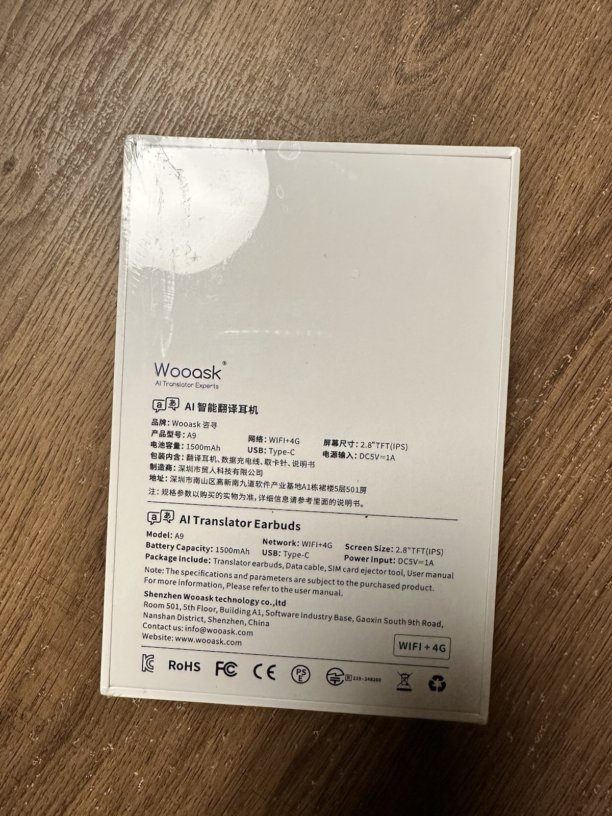 Wooask AI Translator Earbuds With 4G And WiFi