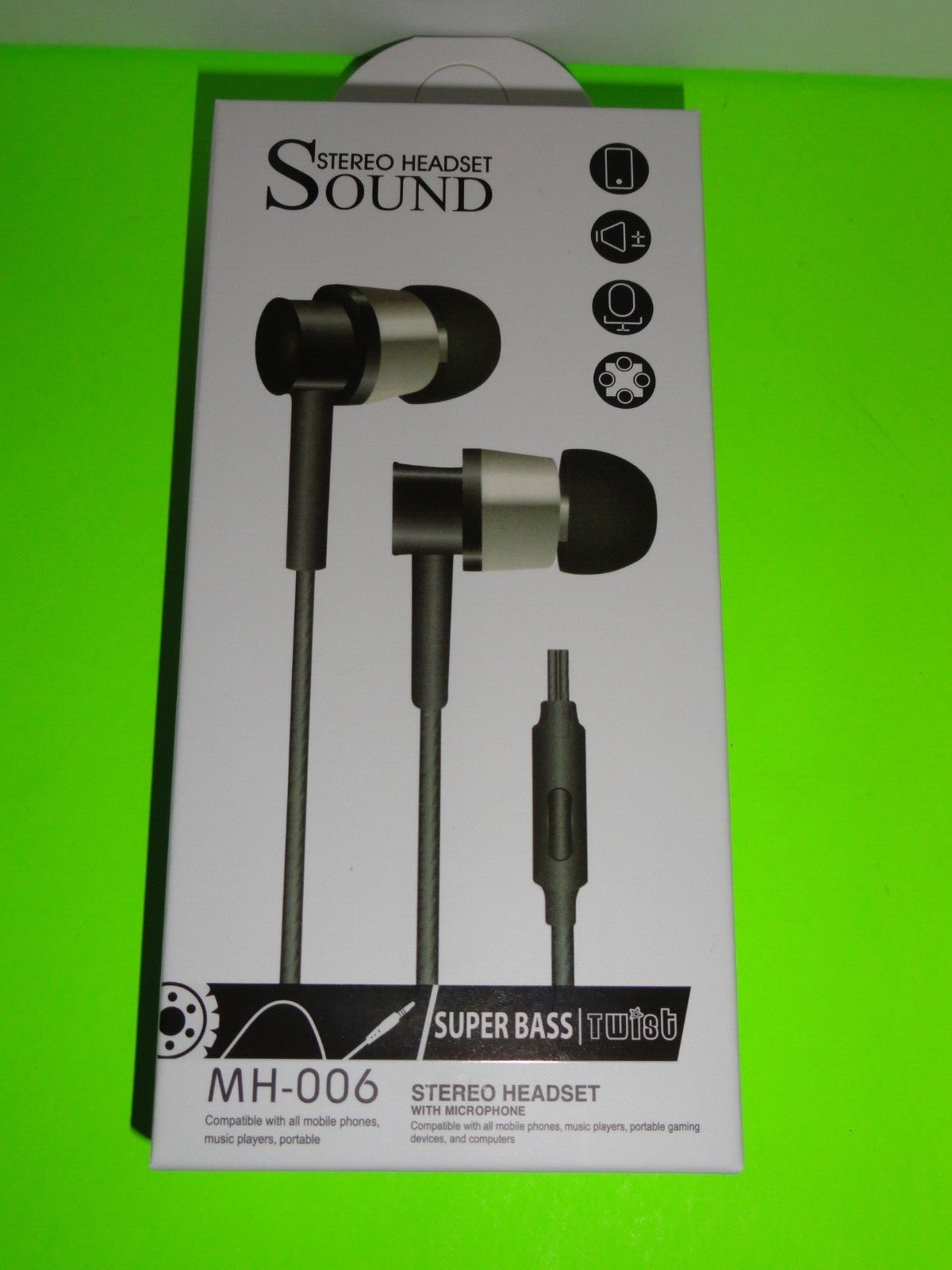 24x) Universal Mic 3.5mm Wired Headset In-Ear Stereo Headphone Earphone Ear Buds