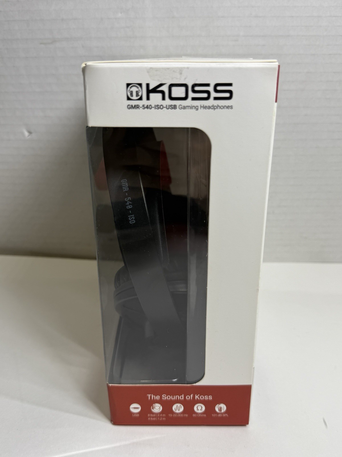 Koss Closed Back Gaming Headphones Boom Microphone USB Red GMR-540-USB OPEN BOX
