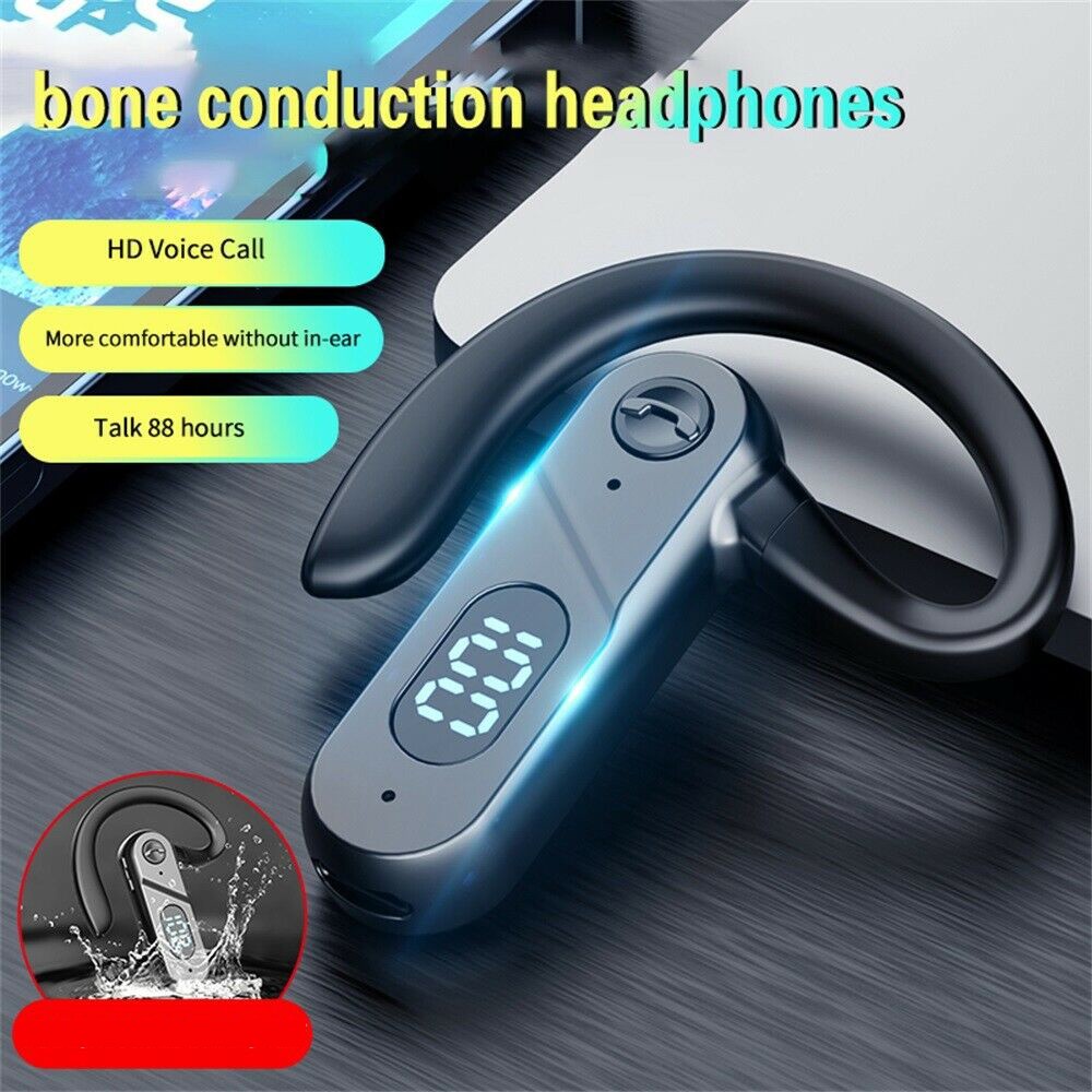 Wireless Bluetooth 5.2 LED Earpiece Headset Noise Cancelling Earbuds Waterproof