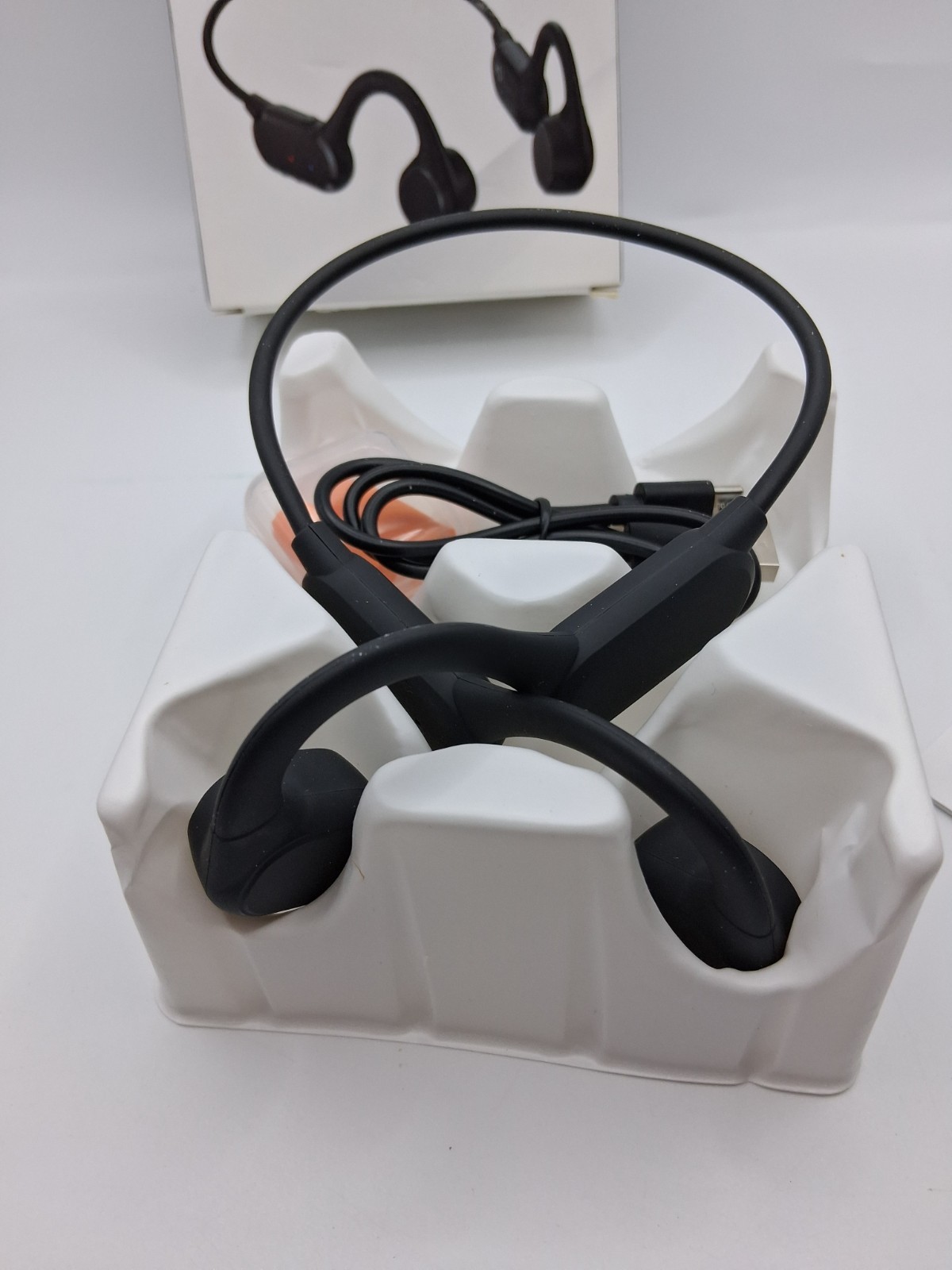 HS1 Bone Conduction Headphones, Open-Ear Wireless Bluetooth, Black & Grey