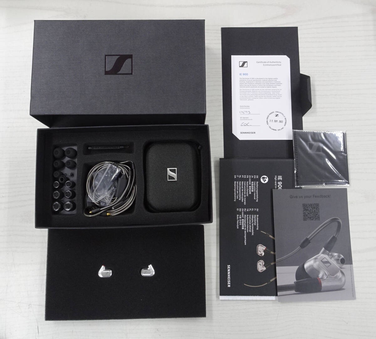 Sennheiser IE 900 Wired Audiophile Headphones Silver Confirmed Operation Used