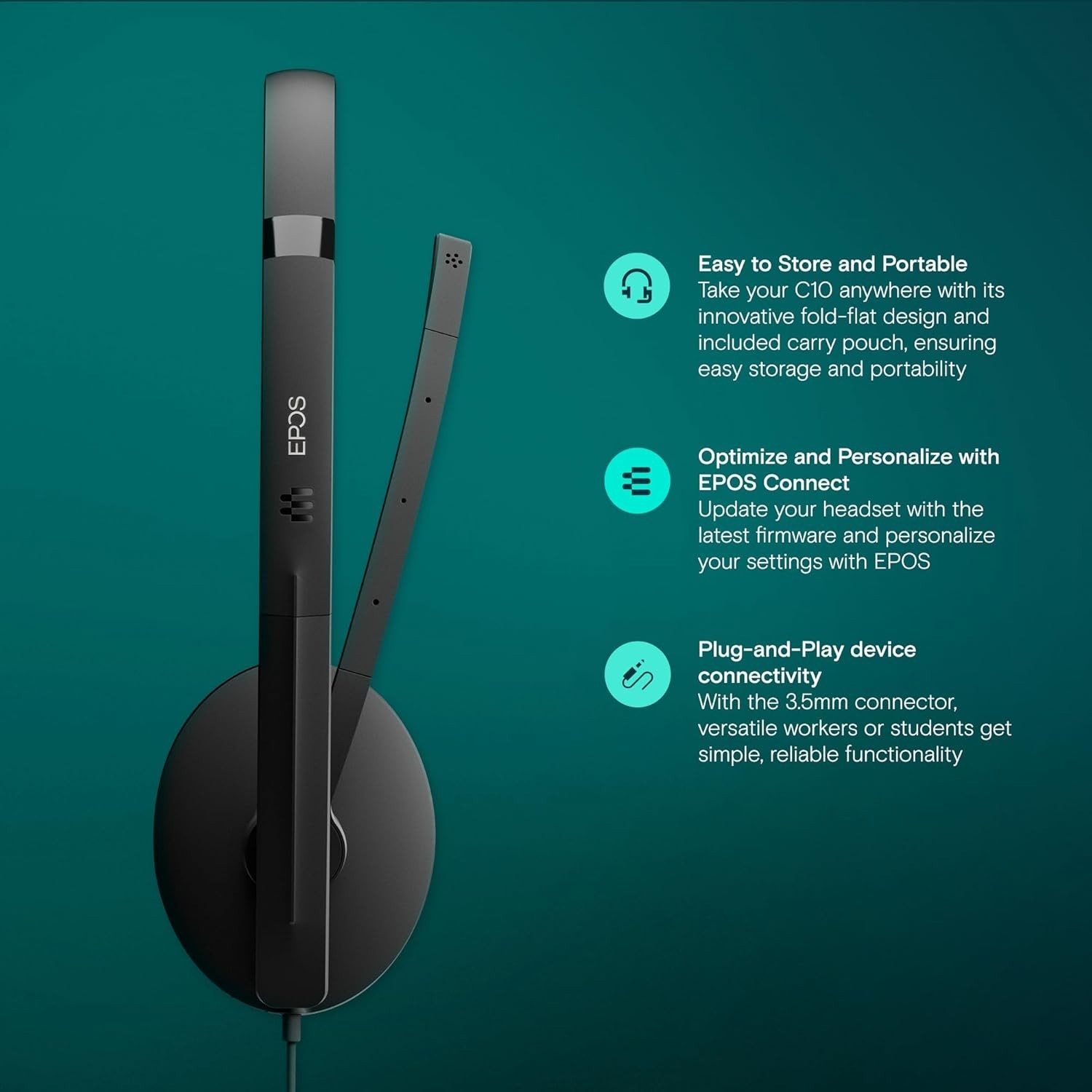 C10 Headphones Simple 1 Pack Black Noise Usbc