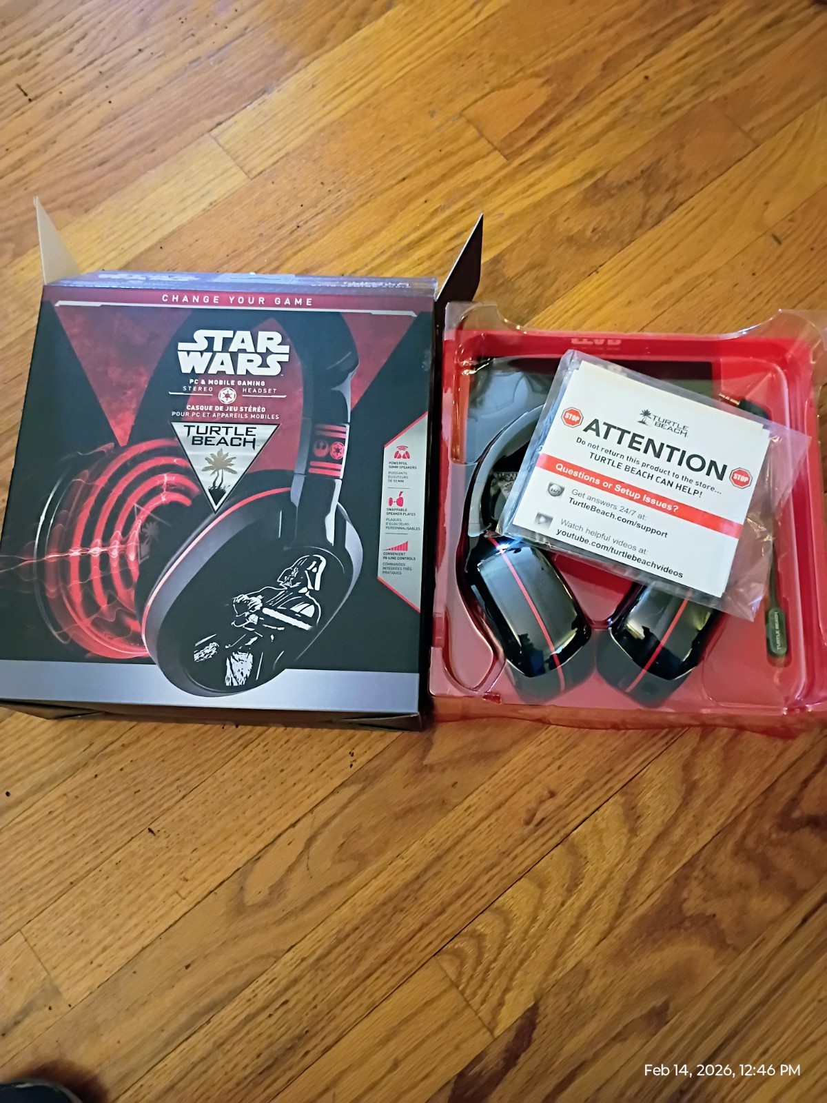 Turtle Beach Star Wars Wired Stereo Headset Darth Vader Design Black Red