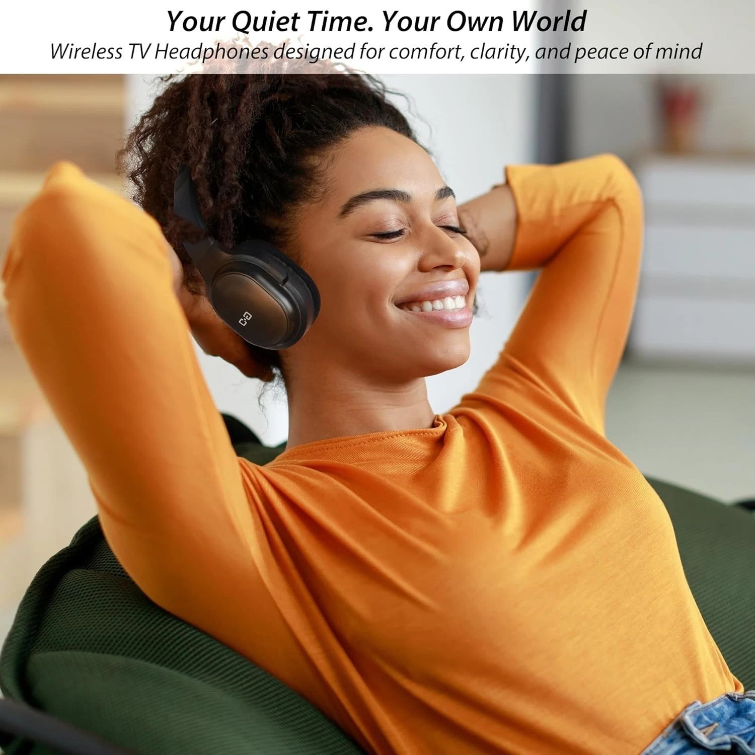 Wireless Headphones for TV, with 2.4G Transmitter, Optical & 3.5mm Input | He…