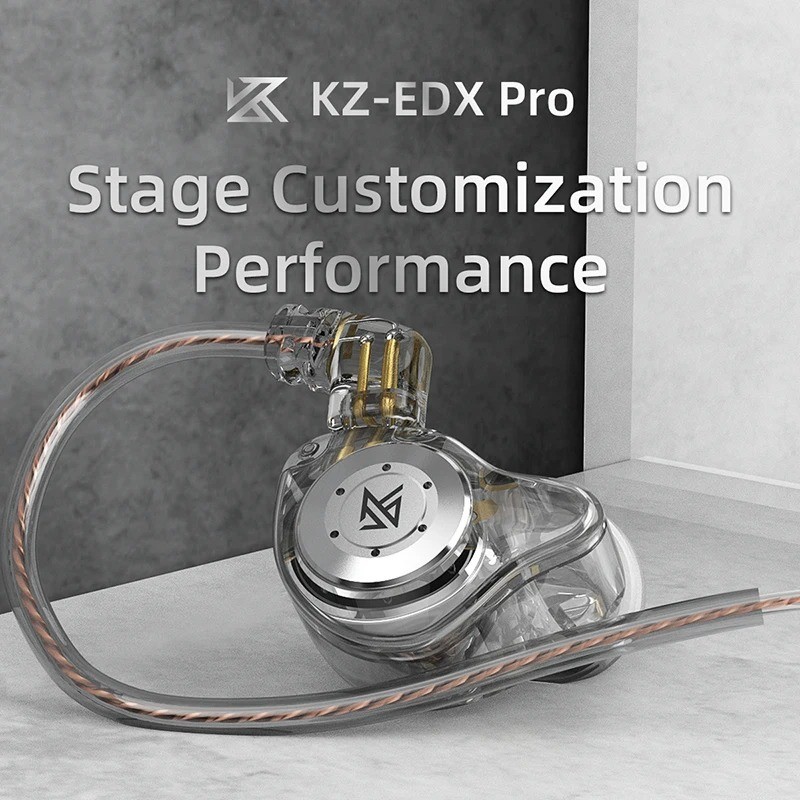 Kz Edx Pro Earphones Dynamic in Ear Monitor Hifi Wired Headphones Bass Stereo Ga