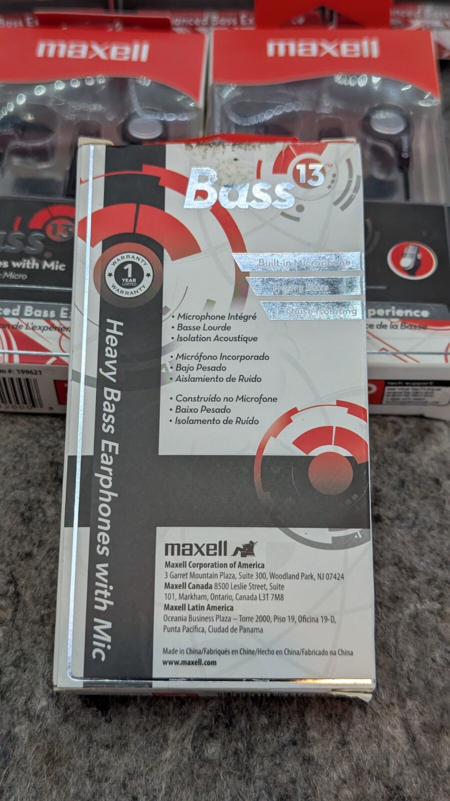 ?7 New Maxell Bass 13 Earphones with Built-In Mic, Heavy Bass & Noise Isolation