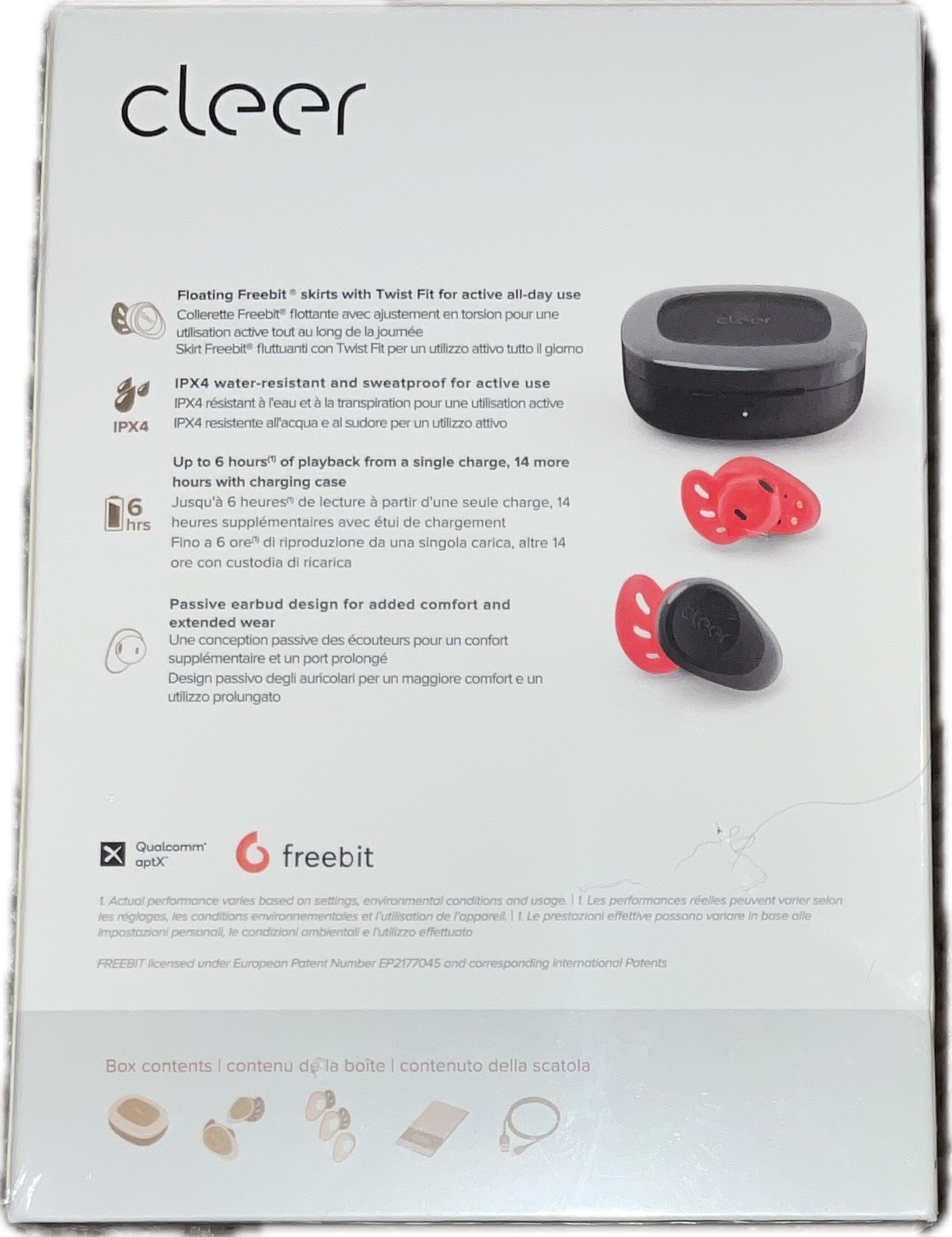 Cleer GOAL Bluetooth Wireless Active Headphone Earbuds RED Sports Workout