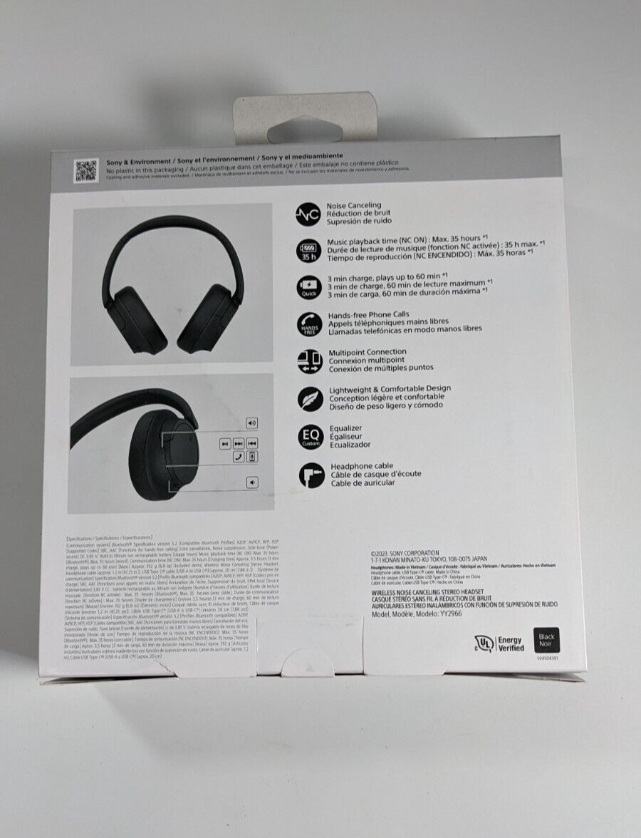 Sony WH-CH720N Noise Cancelling Wireless Headphones- Black