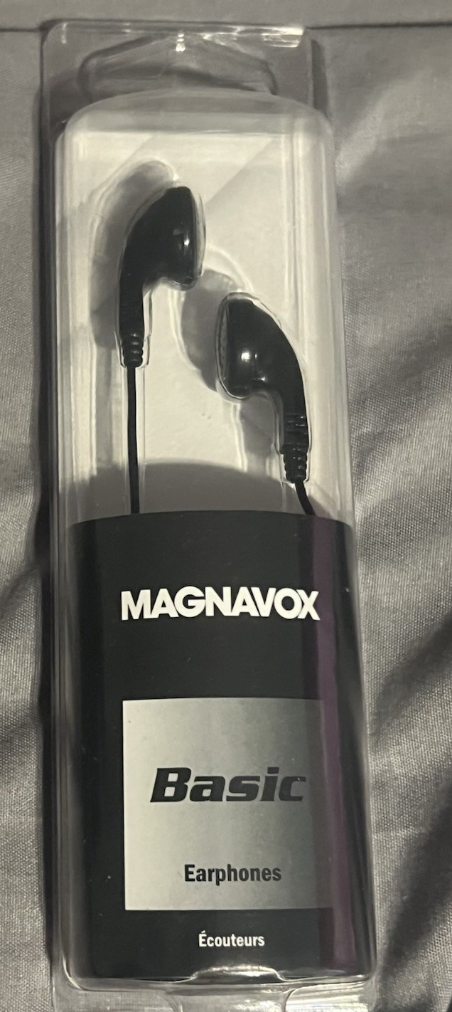 NEW Magnavox Basic Earphones WIRED Earbuds Silicon Comfort Band