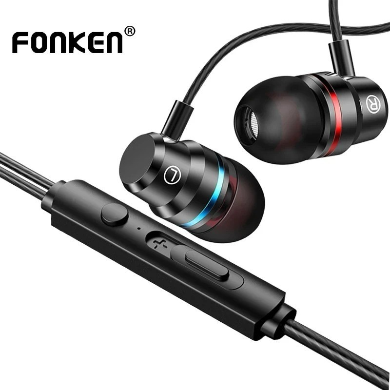 FONKEN 3.5mm Wired Earphones with Mic In-Ear Gaming Headset Earbuds