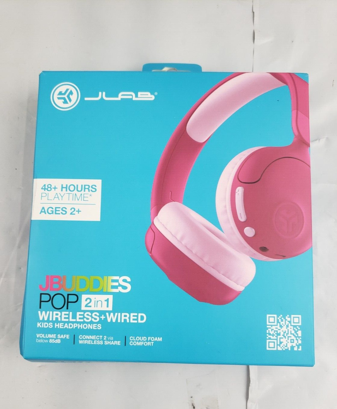 New JLab JBuddies POP 2 in 1 Wireless Bluetooth Wired Kids On-Ear Headphones