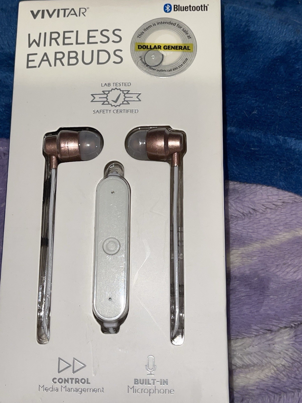 Vivitar Bluetooth Wireless Earbuds in-line remote control & built-in microphone