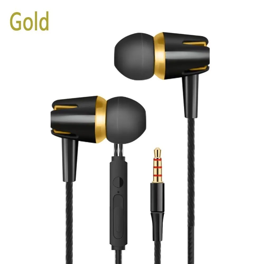 1Pc Wired Stereo Earphones 3.5mm, In-Ear with Mic, Nylon Weave Cable for Laptop