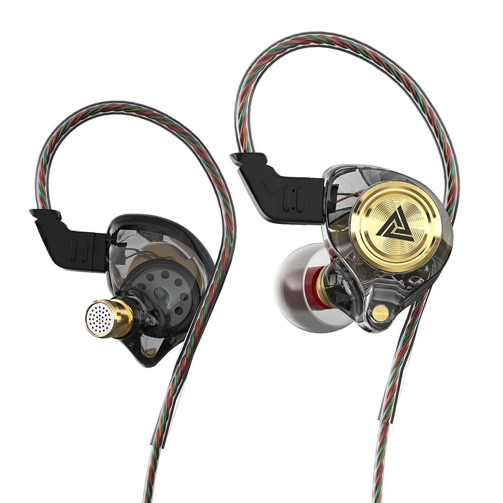Yeabomy Wired Gaming Earbuds, Ak3file in Ear Monitors, Deep Bass Sound Black