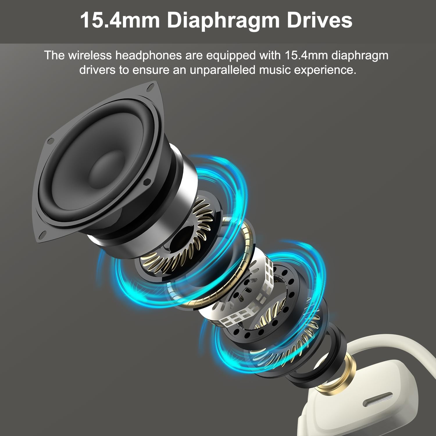 Bluetooth Headphones, V5.4 Wireless 5.5*5.1*1.6inch, Beige
