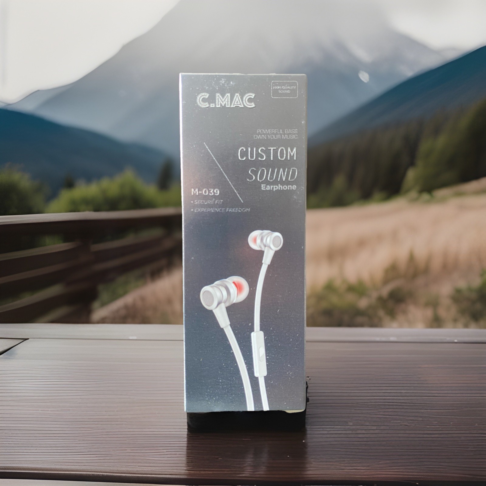 NEW C. MAC CUSTOM SOUND IN EAR Earphones 3.5mm PLUG BLUE #M-039 SECURE FIT