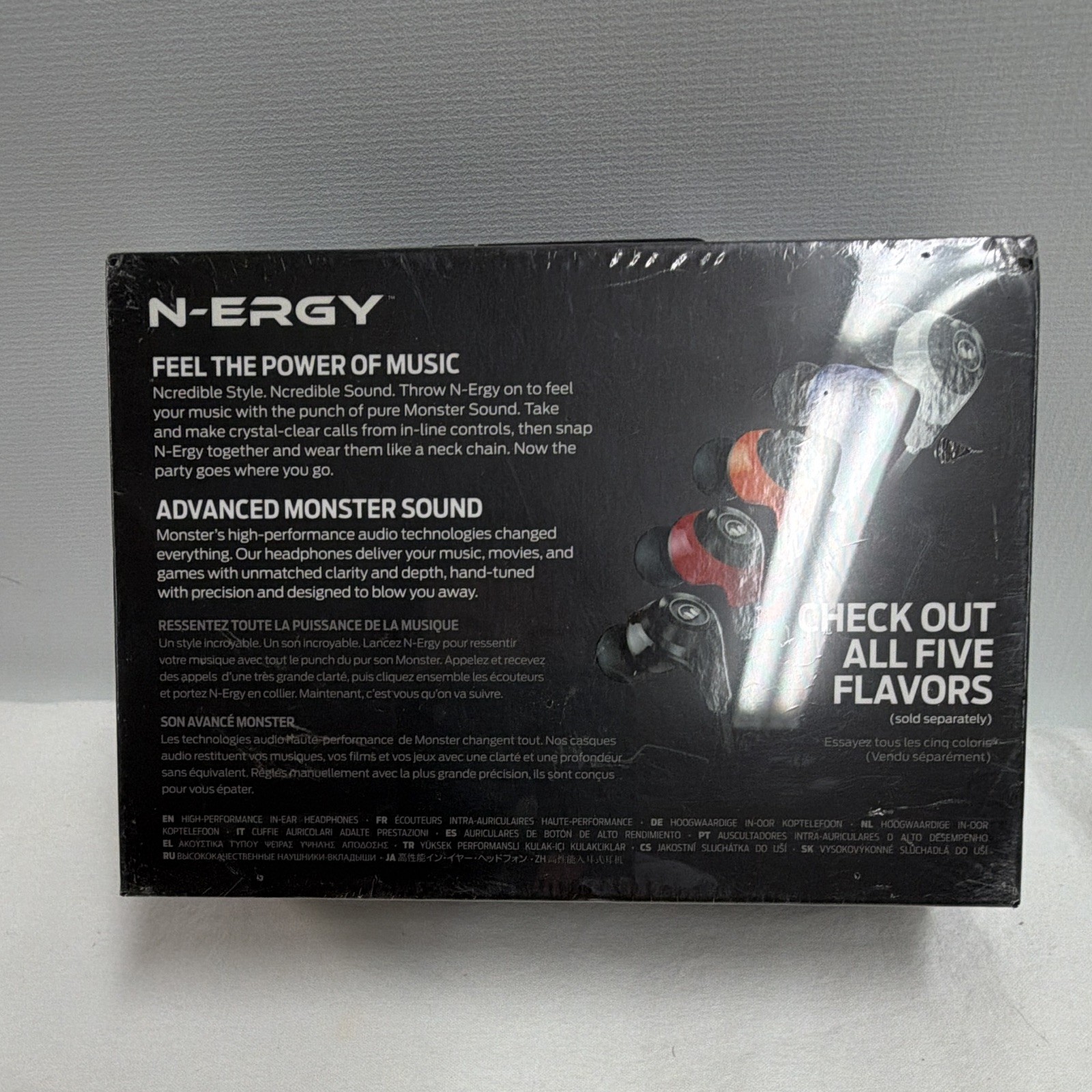 Monster N-ERGY In-Ear Earbuds Headphones w/ Microphone Blue/Black SEALED NEW
