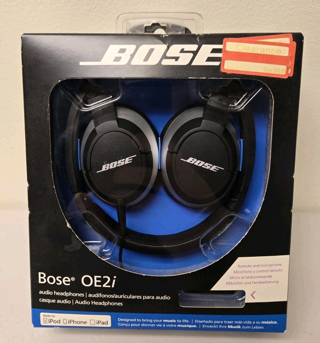 Bose OE2i Wired Headphones w/ Remote & Microphone + Carrying Case – NEW!!!