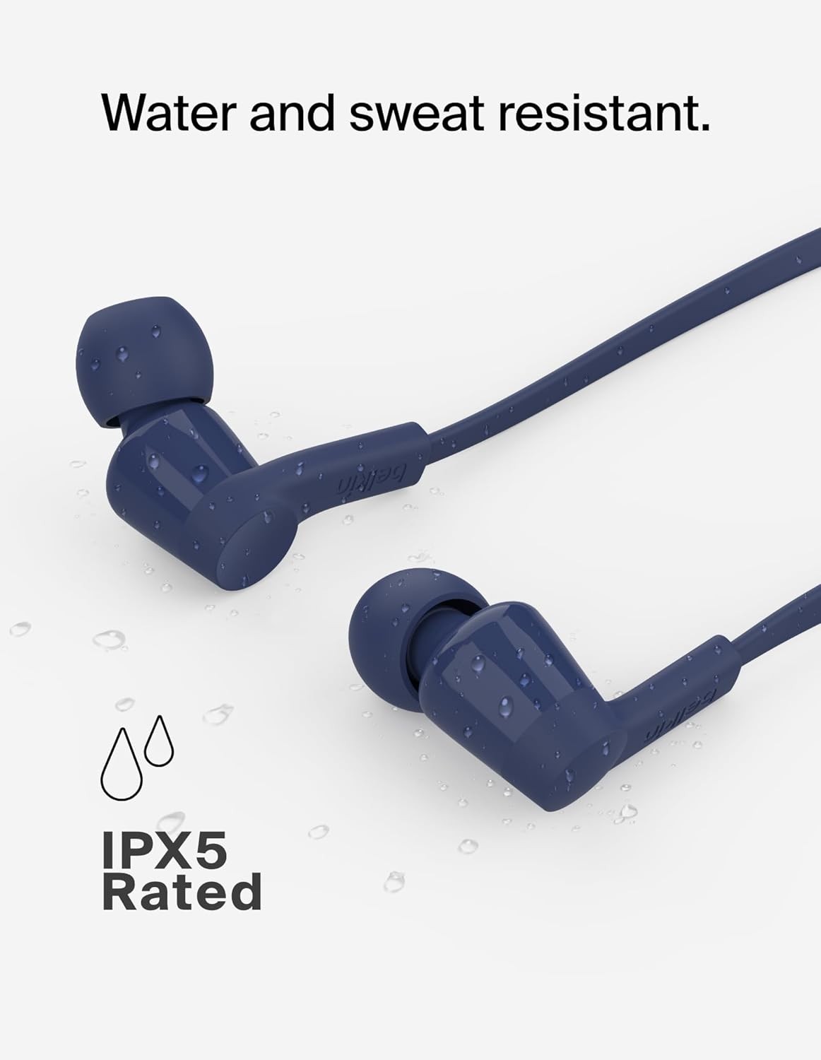 Belkin SoundForm Wired Earphones USB-C Volume Limited 85/100dB All Purpose Blue