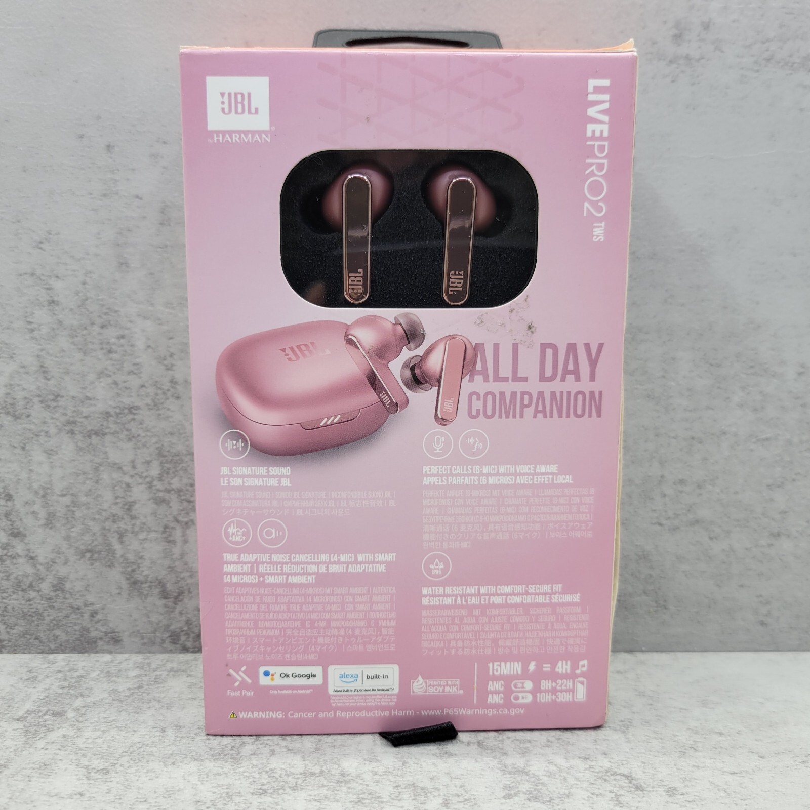 JBL Harman Live Pro2 TWS Wireless Bluetooth Adaptive Noise Cancelling -Rose Pink