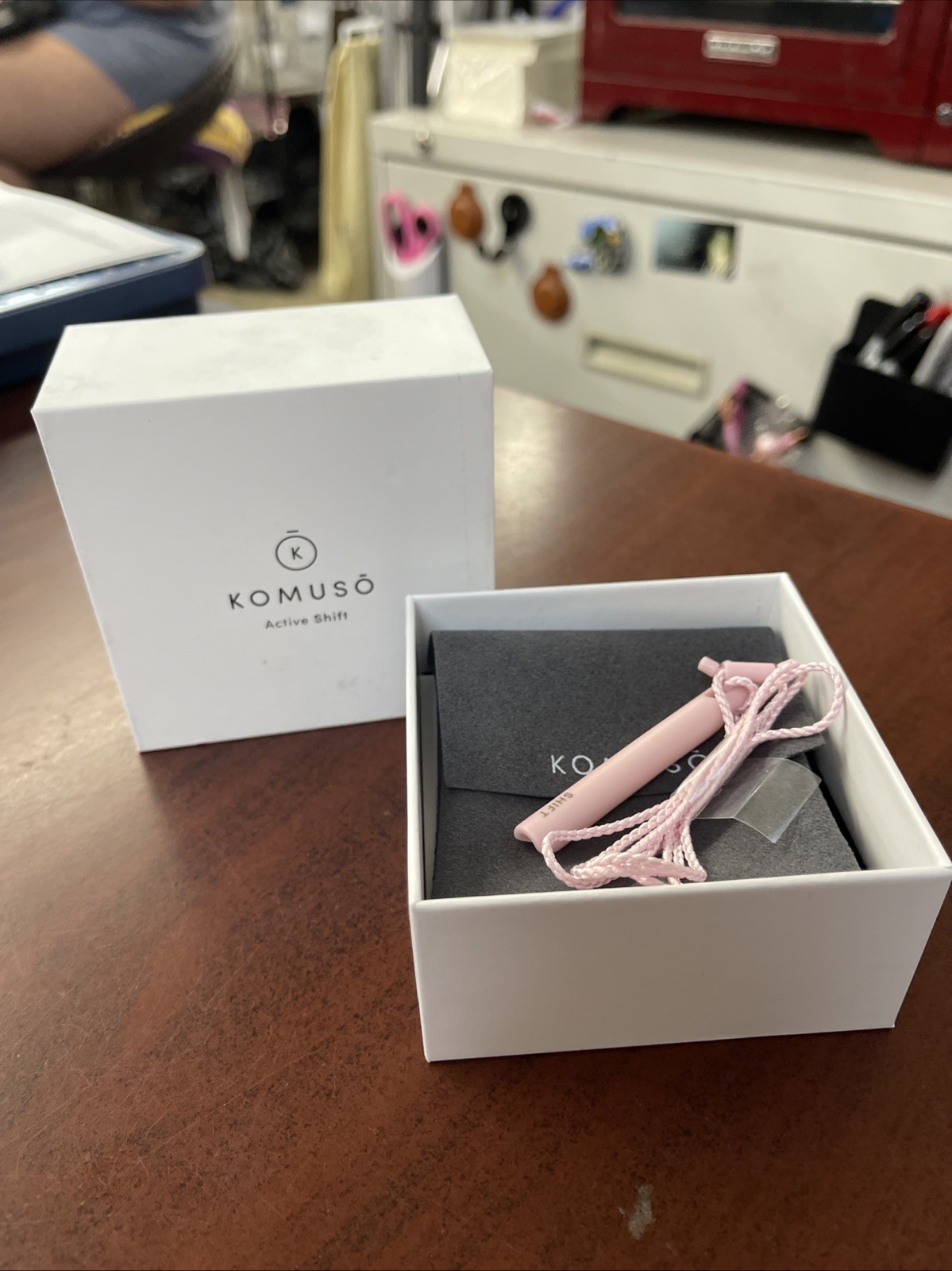 KOMUSO Active Shift Soft Pink Anxiety Relief Breathing Necklace