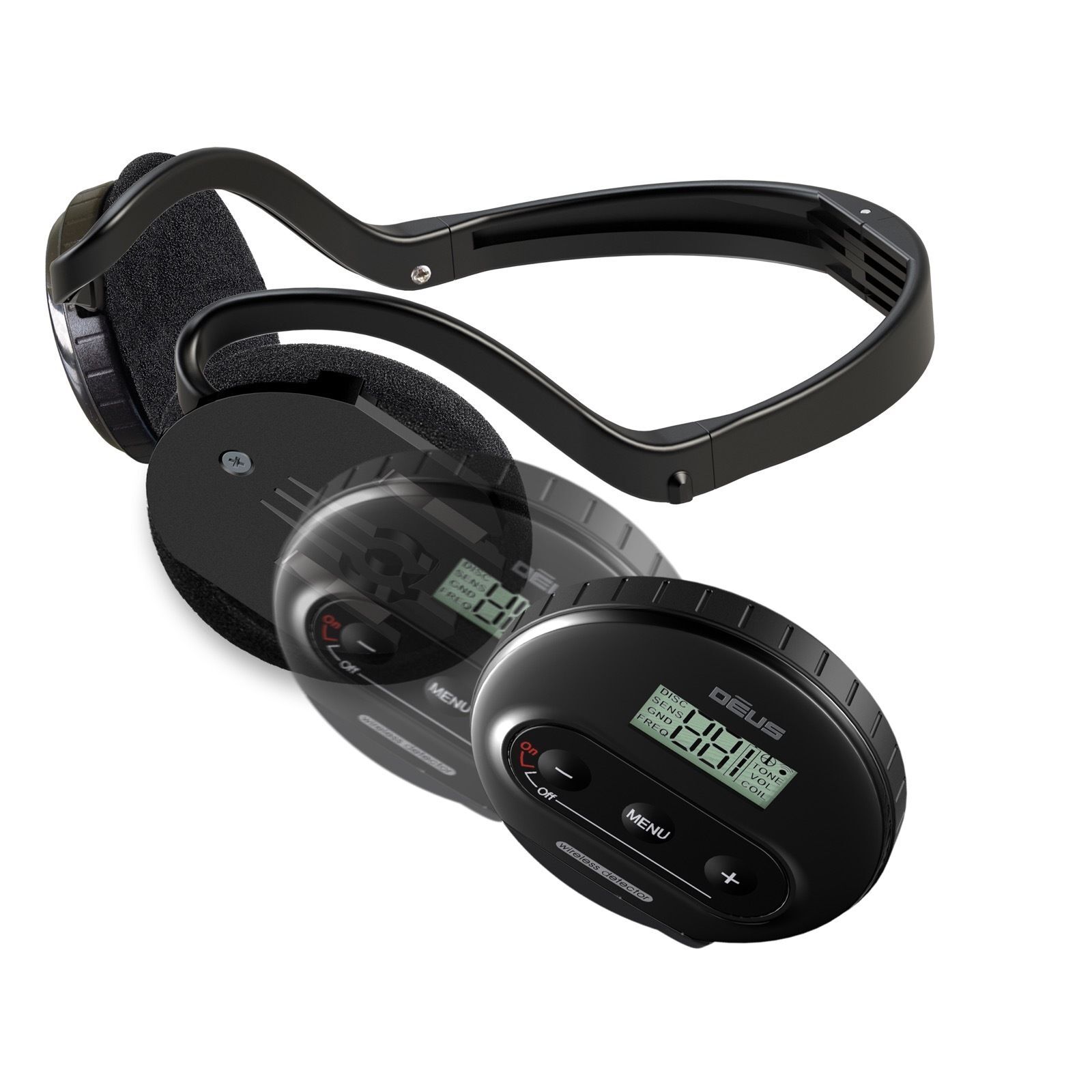XP Deus WS4 Wireless Backphone Headphones with Detachable Control Plate