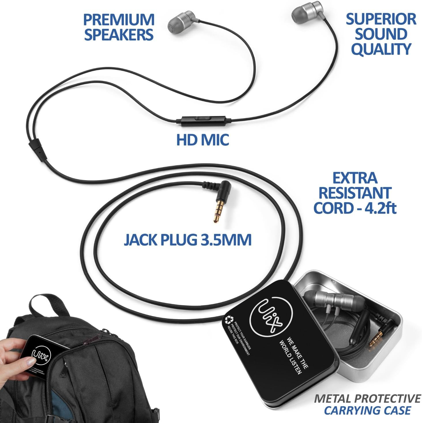 Rider Wired Earbuds In-Ear Headphones, 5 Years Warranty, Earphones