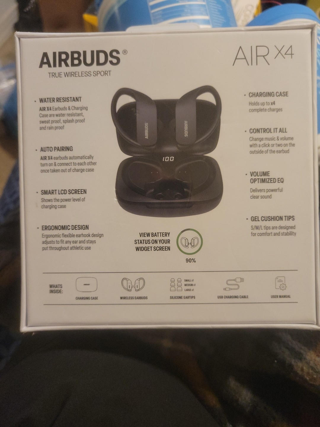 Air Sport True Wireless Earbuds Airbuds Water Resistant Air4x With Led Screen