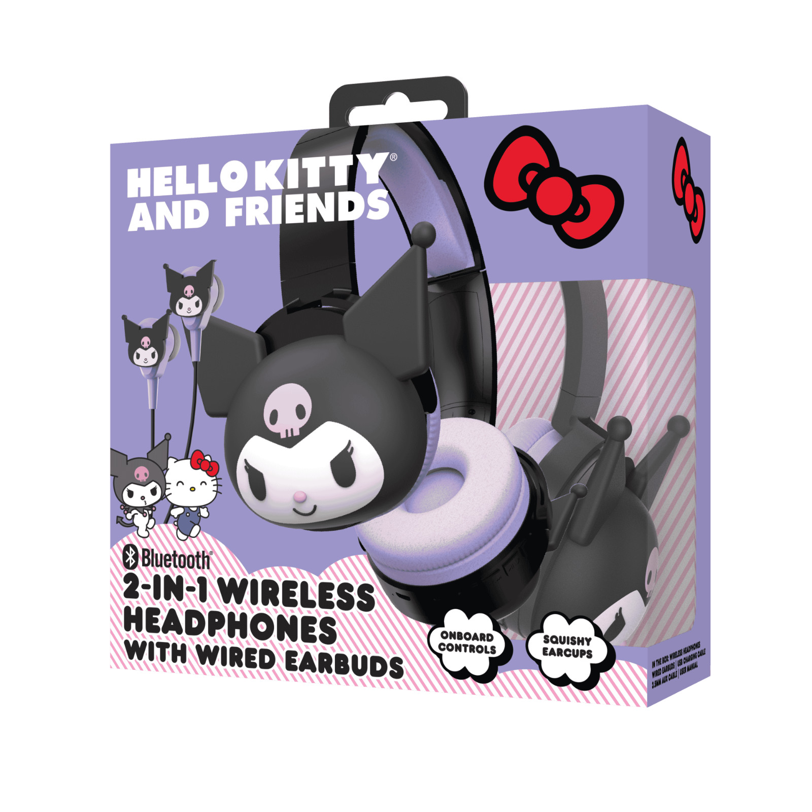 Hello Kitty 2-in-1 Wireless Bluetooth Headphones With Wired Earbuds – Kuromi