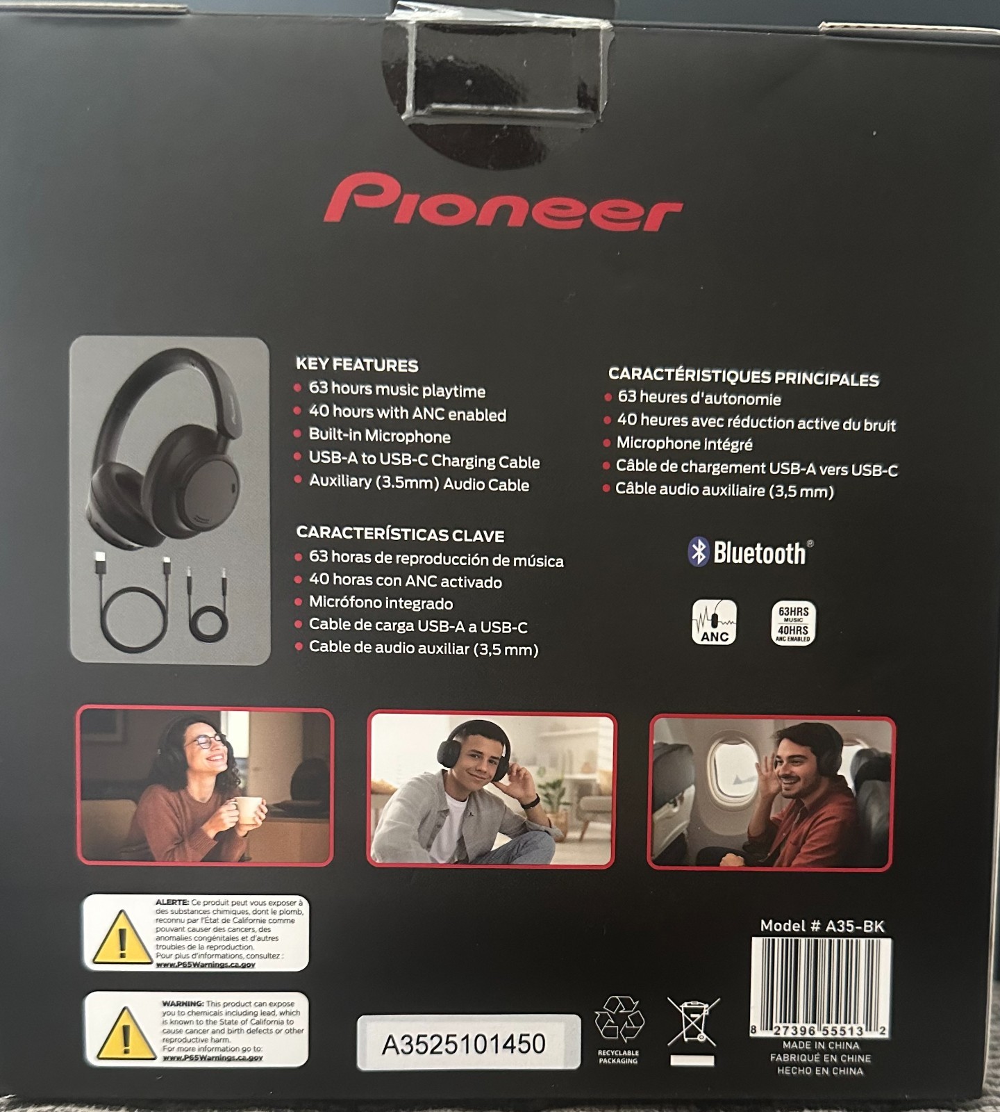Pioneer A35-BK Headphones
