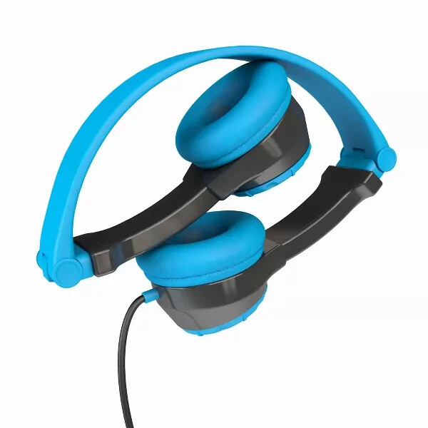 JLab JBuddies Folding Kids Wired Headphones – Blue (JK2-BLURTL)