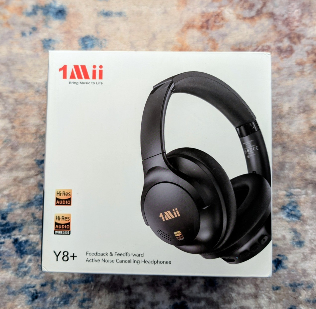 1Mii Y8+ Bluetooth 6.0 Wireless Headphones ANC LDAC Hi-Res Audio Open Box Black