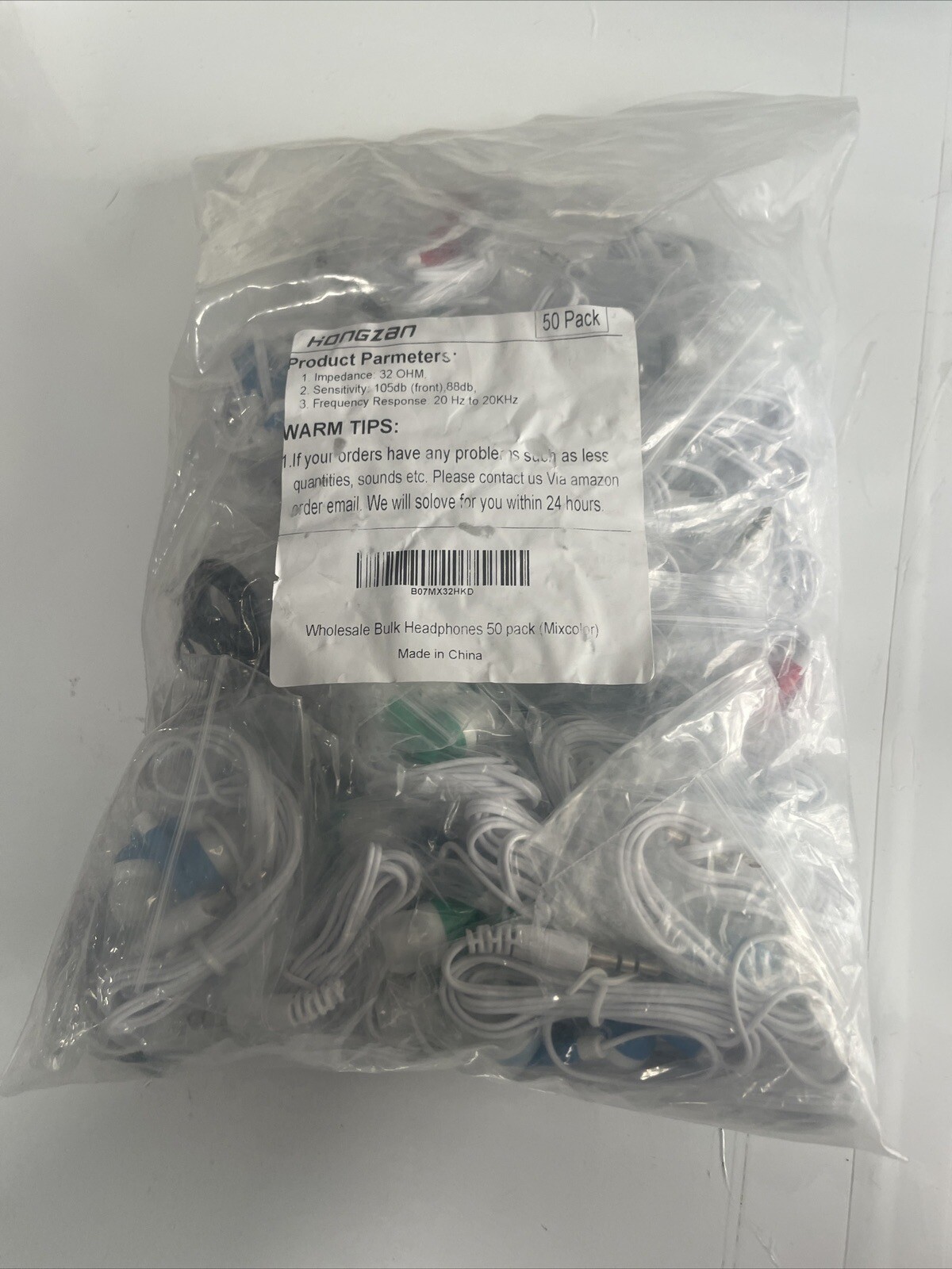 50pcs 3.5mm Headphones Assorted Colors.