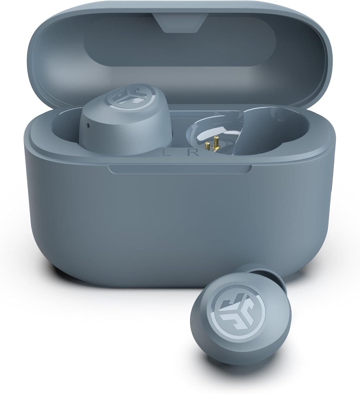 JLab Go Air Pop True Wireless Bluetooth Earbuds + Charging Case, Slate, Dual