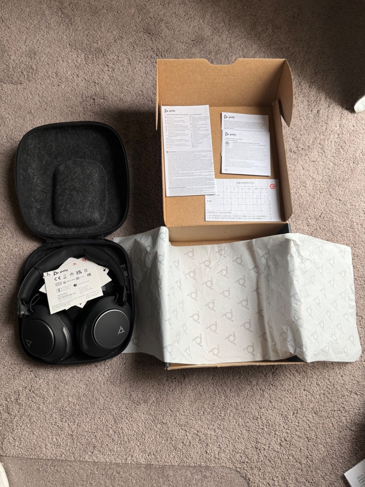 NEW-Poly Voyager Surround 80 UC MS Teams Certified USB-C Headset +USB-C/A