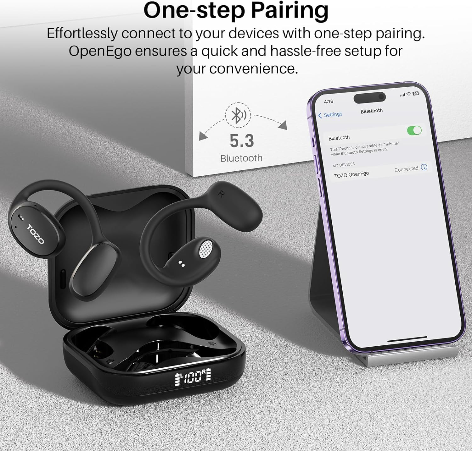 Openego Open Ear Earbuds Bluetooth Headphones, 5.3 Bluetooth Sport Earbuds with