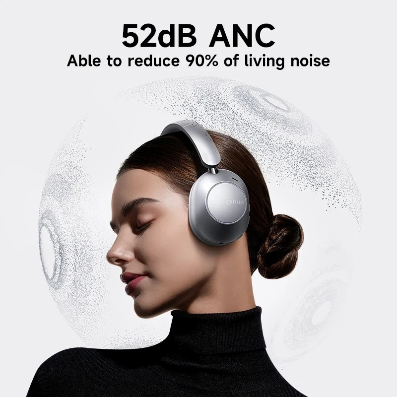 Picun F6 BLUE Active Noise Cancelling Wireless Headphones Head Tracking – NEW