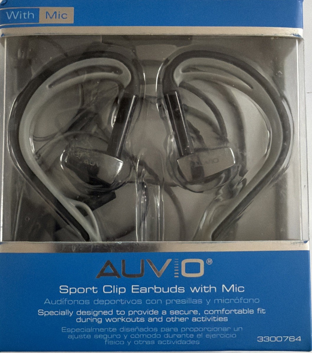 Auvio Sport Clip Earbuds With Mic Comfortable Fit During Workouts &Other 3300764