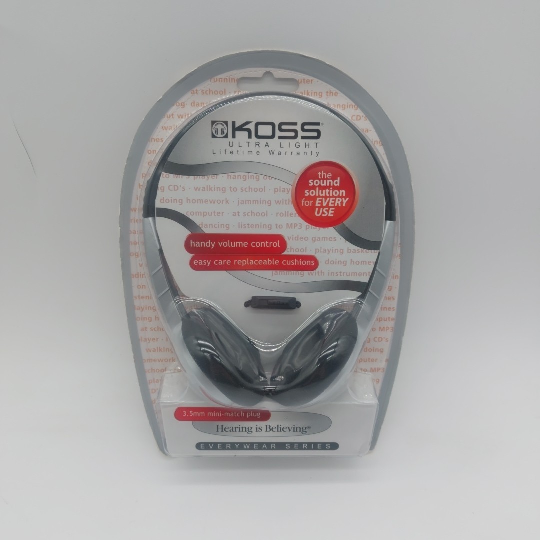 Koss KPH/6 Portable Stereophone Ultra Light Headphones Inline Volume Control New