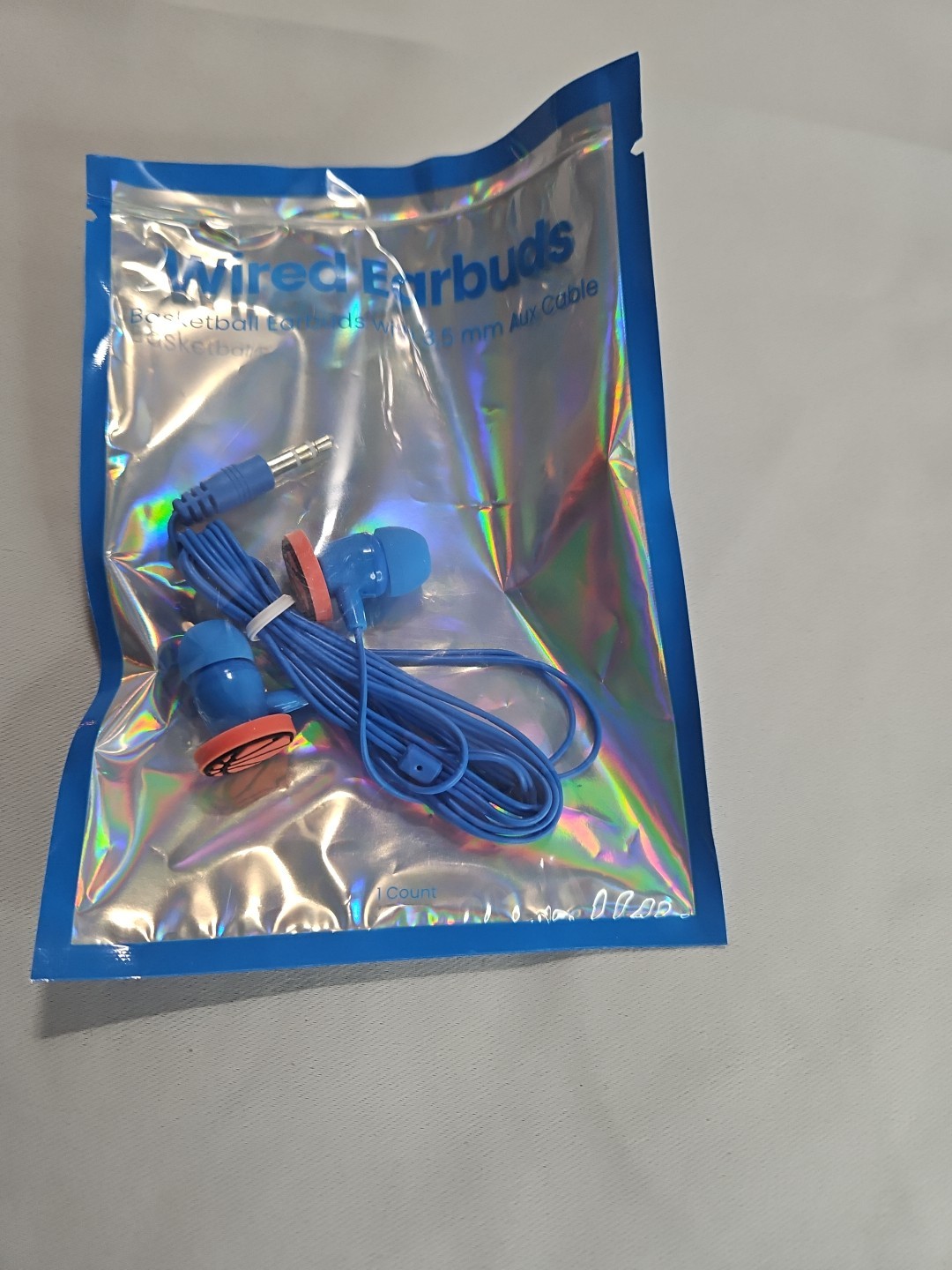New Wired Earbuds Basketball Earbuds Blue Cable With 35 mm Aux A12