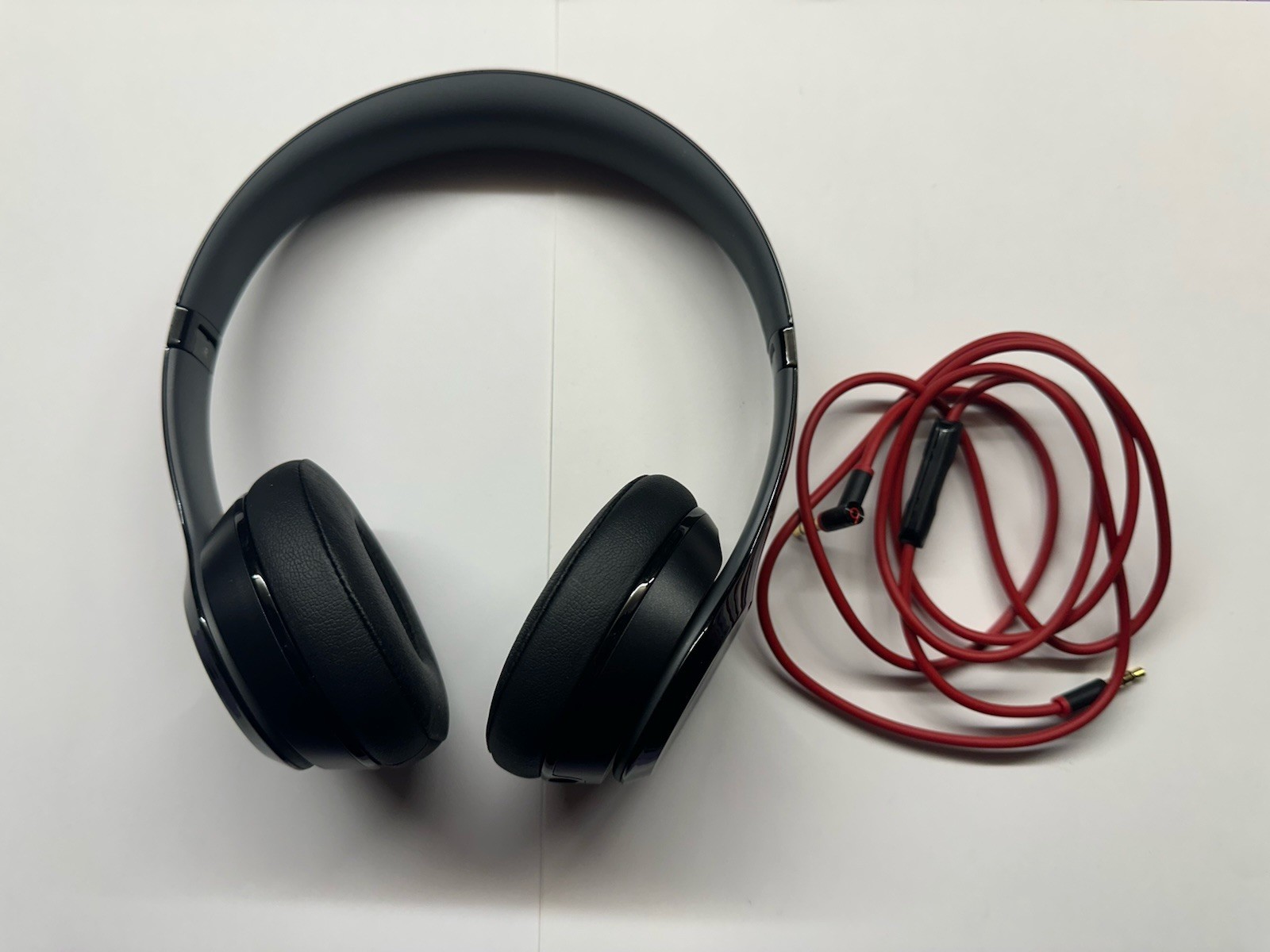 Beats by Dr. Dre | Solo2 Wired Over the Ear Headphones Black w/ Red Cable & Case