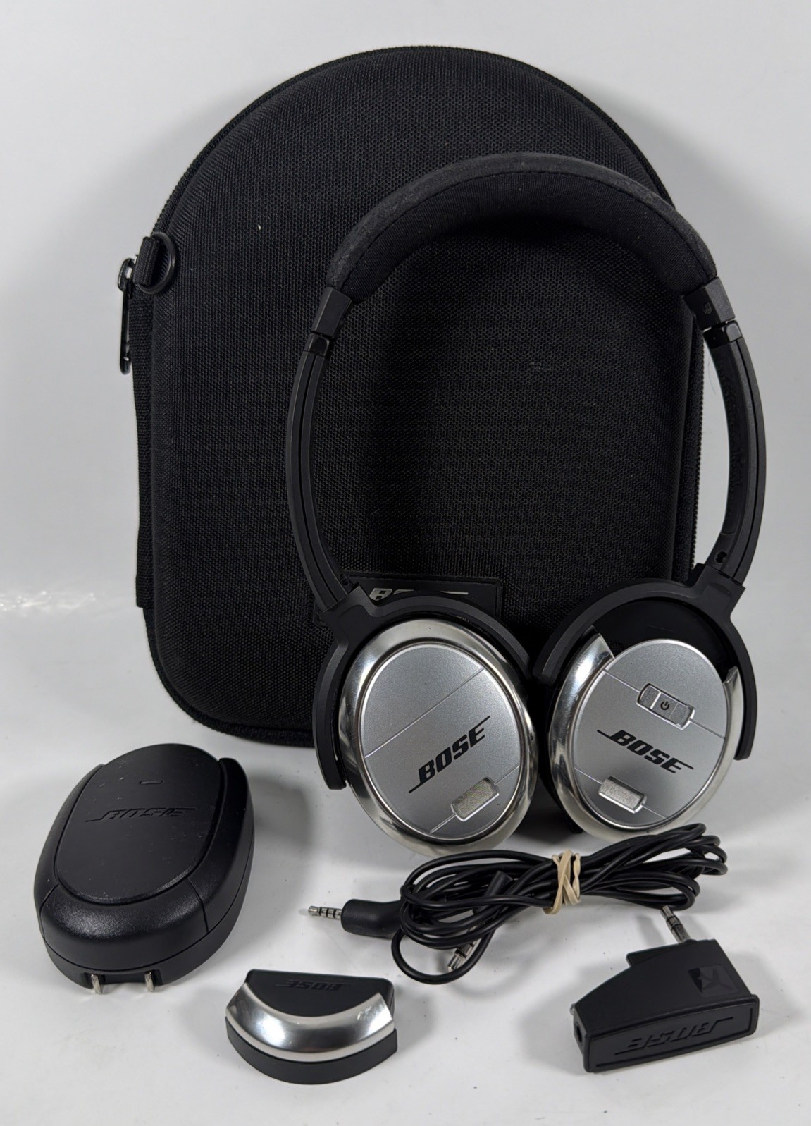 Bose QuietComfort 3 QC3 Noise-Cancelling Headphones, Black and Silver