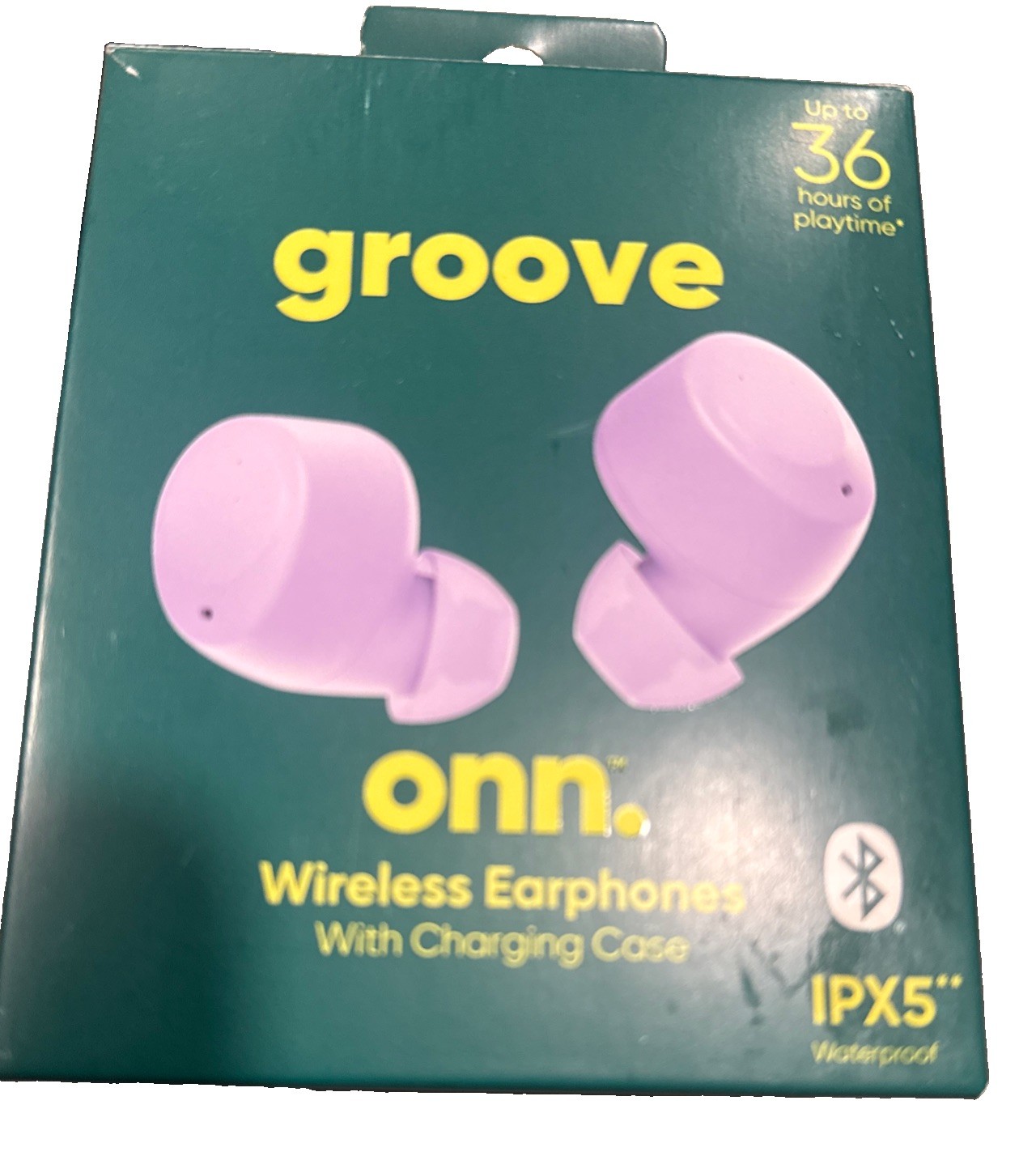 NEW Groove Onn. Wireless Earphones Charging Case (IPX5) Bluetooth Purple