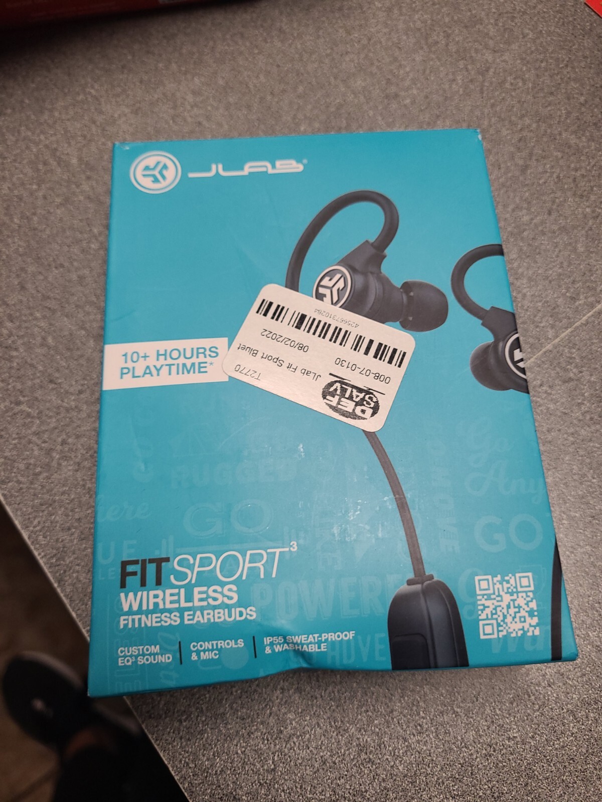 JLabs Fitsport 3 Wireless Bluetooth Signature Earbuds, Black New