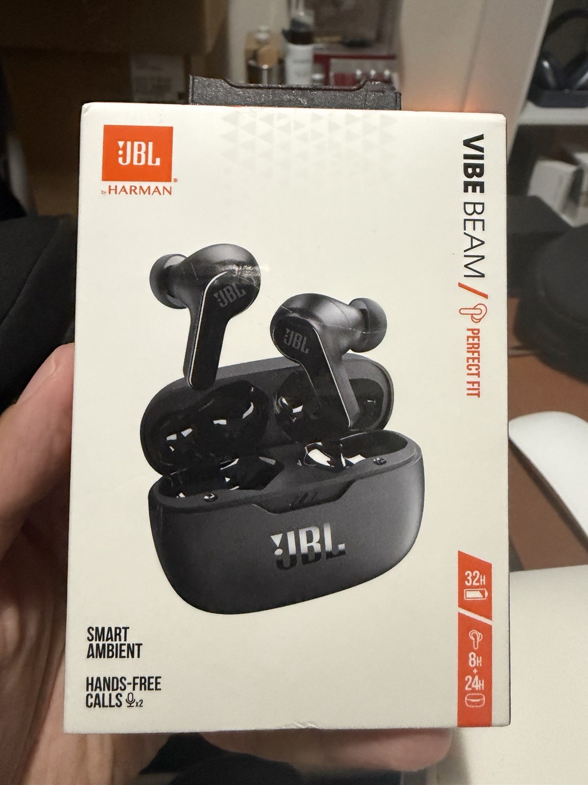 JBL Vibe Beam True Wireless Bluetooth Earbuds – Black