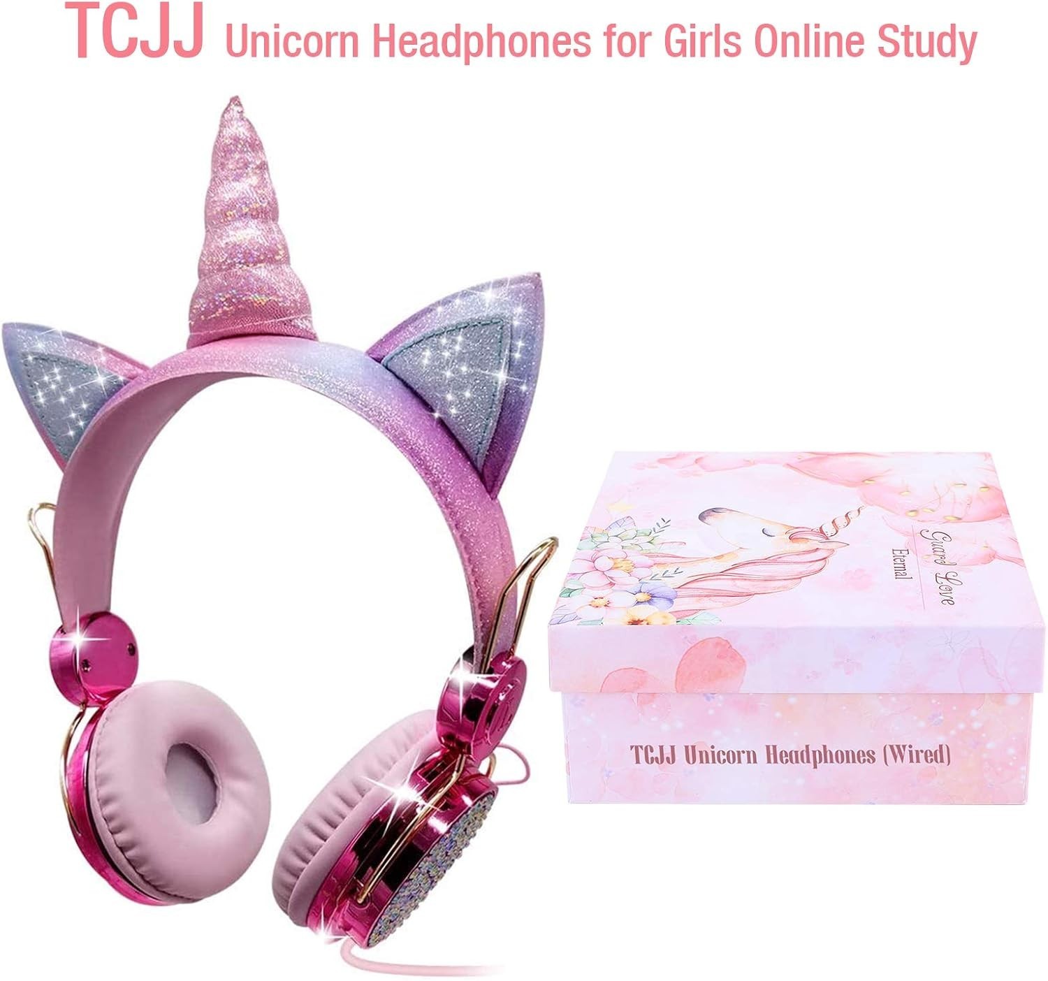 Cute Unicorn Girls Headphones – Adjustable Headband